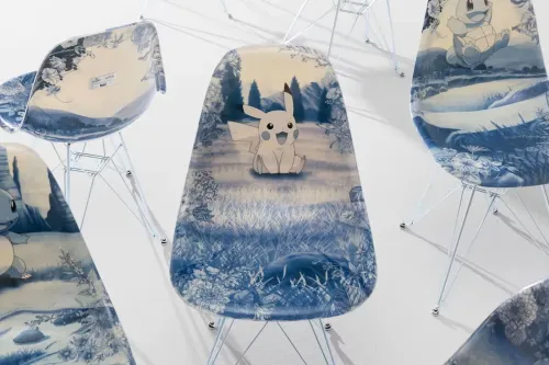 100 Thieves 联手 Pokémon 与 Modernica，以青花瓷贝壳椅重释经典座椅