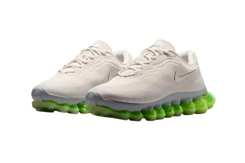Nike Air Liquid Max「Light Bone」：未来感线条回归简约米白鞋壳，绿色 Air 缓震低调吸睛
