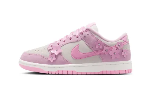 Nike Dunk Low SE「Pink Rise」：铆钉花朵鞋跟成全场亮点