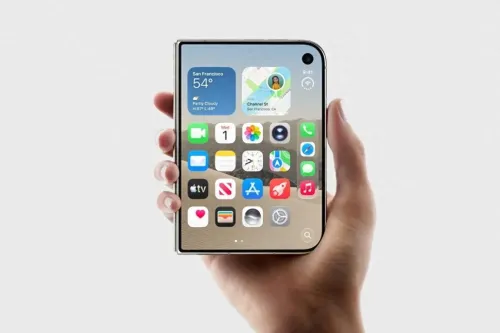 Apple 苹果首款折叠屏 iPhone Duo 拆解视频：磨砂膜揭开后折痕更明显