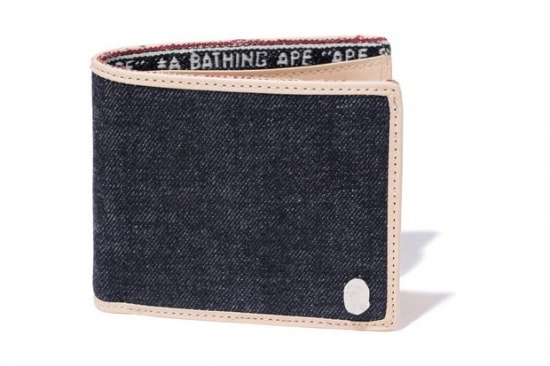 A Bathing Ape Denim Leather Wallet 丹宁皮夹