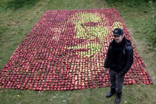 艺术家Olivier Lefebvre 3750颗苹果纪念乔布斯