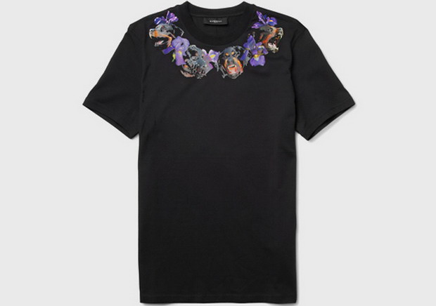 Givenchy "Rottweiler and Flower Print" T-Shirt