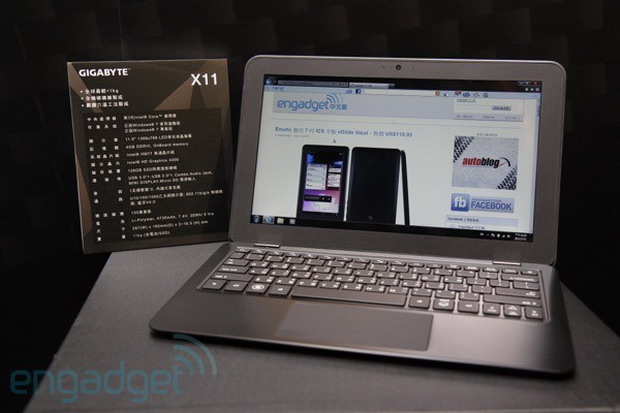 世界最轻的碳纤维笔电 Gigabyte X11 Ultrabook 超级本发表