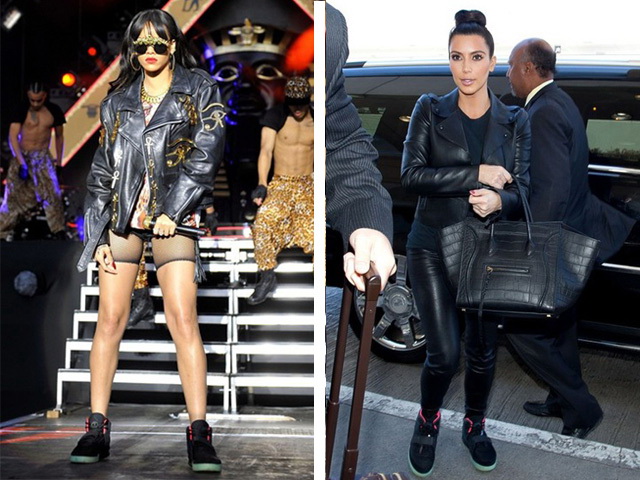 Nike Air Yeezy 2穿着大比拼 Rihanna VS. Kim Kardashian 谁穿得好？