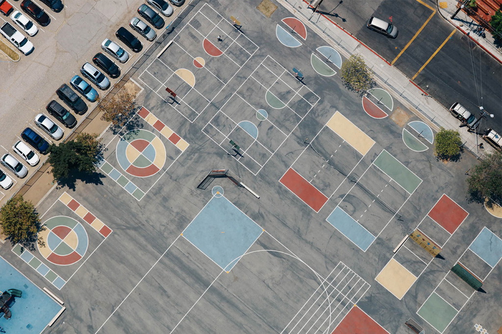 几何的魅力－Karl Hab 镜头下洛杉矶运动场的航拍影像