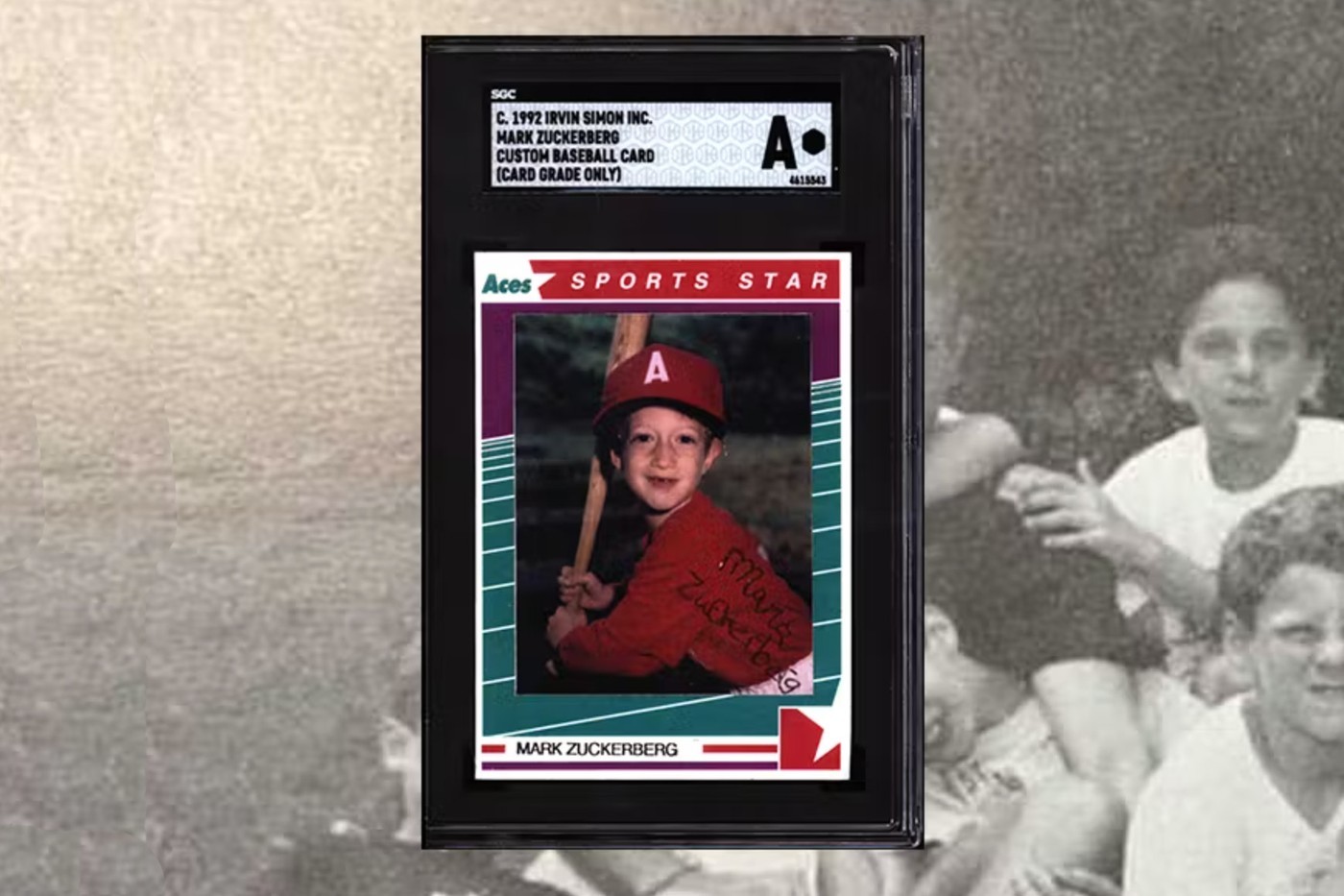 曾经的棒球梦？Mark Zuckerberg 童年特制棒球卡将公开拍卖