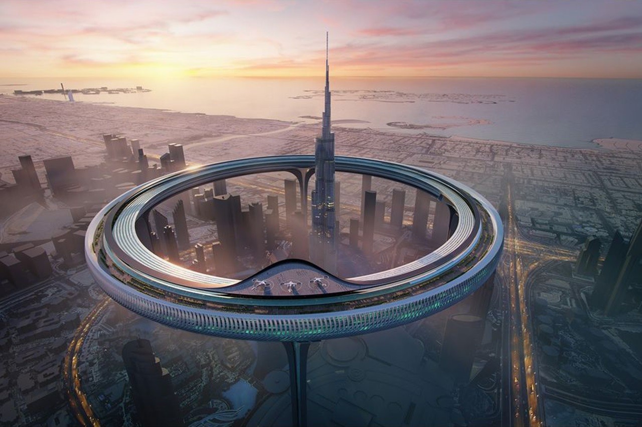 迪拜建筑公司打造 550 米高巨型环状概念建筑「Downtown Circle」