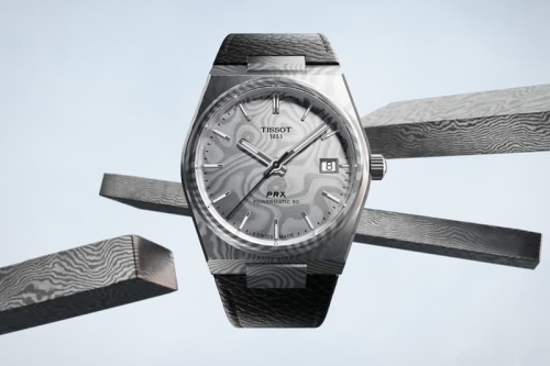 天梭 Tissot 史上首枚大马士革钢 PRX Powermatic 80 正式登场