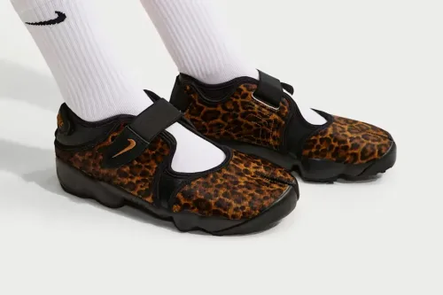 Nike Air Rift 最新「Black/Desert Ochre」配色鞋款换上猎豹纹马毛材质登场
