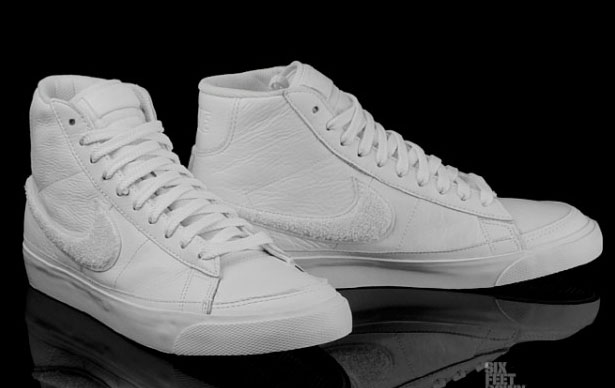 Nike Blazer Mid Premium "chenille Swoosh" 2011年春季 全白绒毛新款