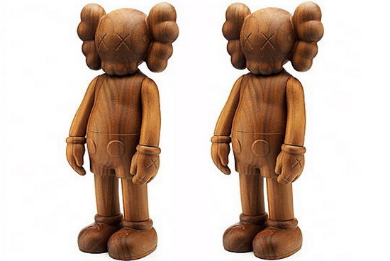 Original Fake KAWS Karimoku Wood Companion Figure 木头公仔