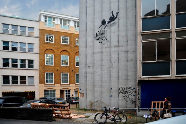 涂鸦大师 Banksy 伦敦街头新作品