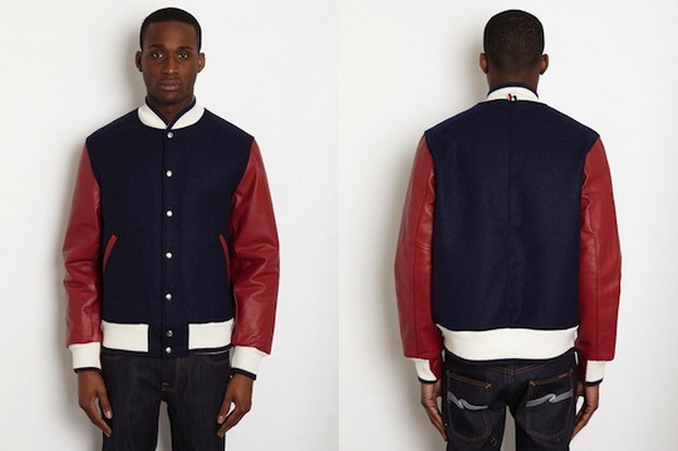 Thom Browne 紅白蓝三色 Letterman Jacket 棒球外套