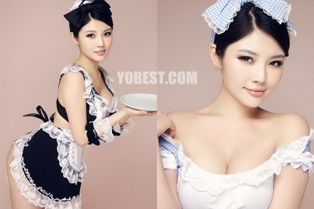 徐冬冬拍爆乳女仆写真 清纯可爱演绎另类诱惑
