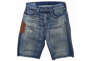 visvim SOCIAL SCULPTURE 补丁和风水洗丹宁短裤