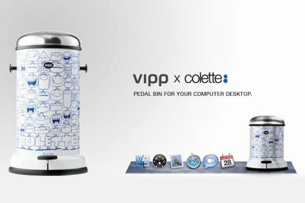 Vipp × Kevin Lyons × colette “Digital Trash” 电脑桌面专用垃圾桶图示
