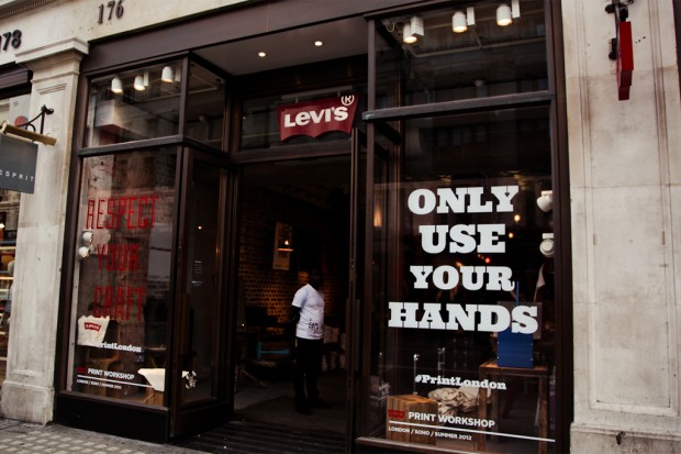 Levi's Print Workshop in London with Anthony Burrill 工作坊