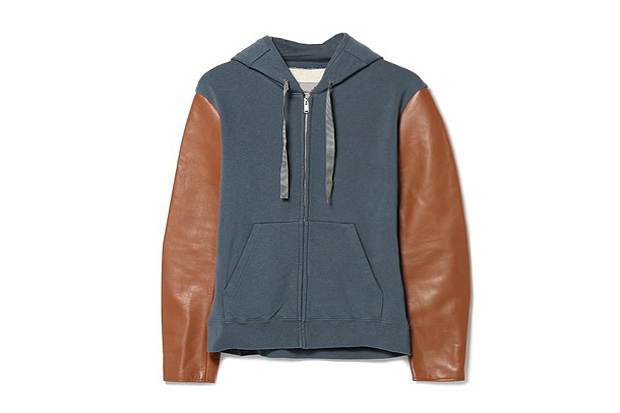Undercoversim J4801 Leather-Sleeved Hoodie 异素材外套