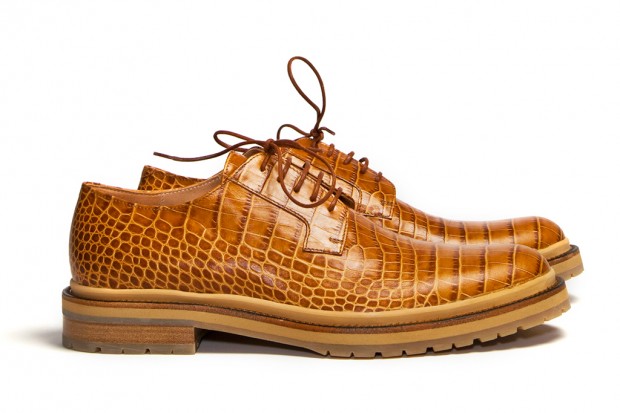 Dries Van Noten Structure Rust Derby Shoes 鳄鱼皮革鞋款