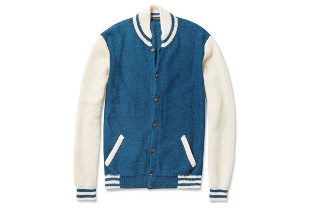 Monsieur Lacenaire Teddy Knitted Alpaca Varsity Cardigan 学院风棒球外套