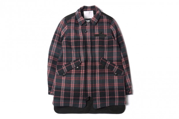 White Mountaineering 2012秋冬 Wool Tweed Check Soutien Collar Jacket