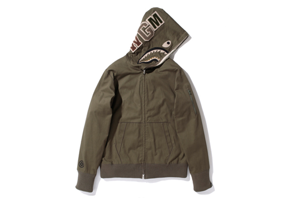 A Bathing Ape HERRINGBONE SHARK FULL ZIP HOODIE 连帽卫衣