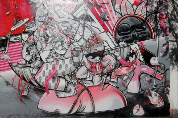 How & Nosm 于纽约市 Bowery 街和 Houston 街上涂鸦增添艺术气息