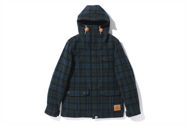 A Bathing Ape 2012秋冬 BAPE TARTAN CHECK TWEED MOUNTAIN PARKA 外套
