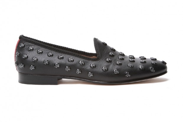 Del Toro 2012冬季 黑色金属骷髅头卯丁设计 Skull Studs Slipper