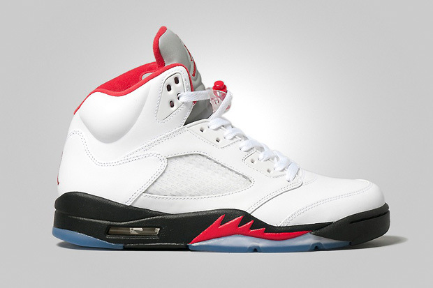 Air Jordan 5 Retro White/Fire Red-Black 复刻球鞋