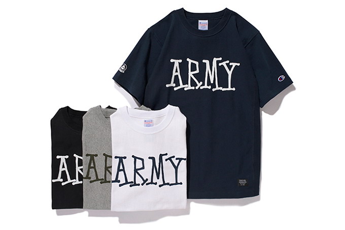 Stussy × Champion Reverse Weave Army Tee