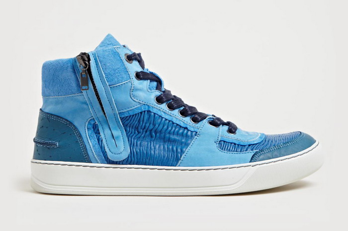 Lanvin Mid High Basket Sneakers Blue 全新球鞋