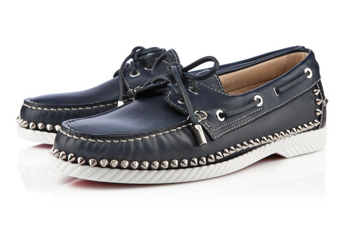 Christian Louboutin Steckel Men's Flat Navy Leather 鞋款