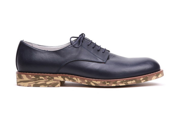 Del Toro Navy Nappa Oxford 皮鞋