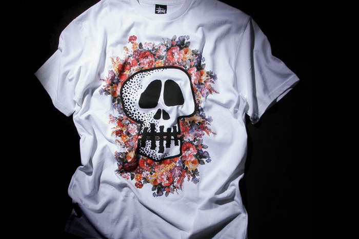 Stussy Floral Skull 骷髅头印花短 Tee