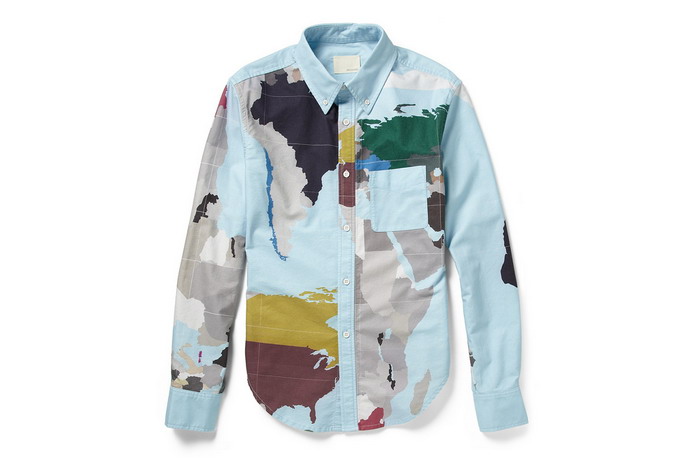 Band of Outsiders “Map Print” 衬衫