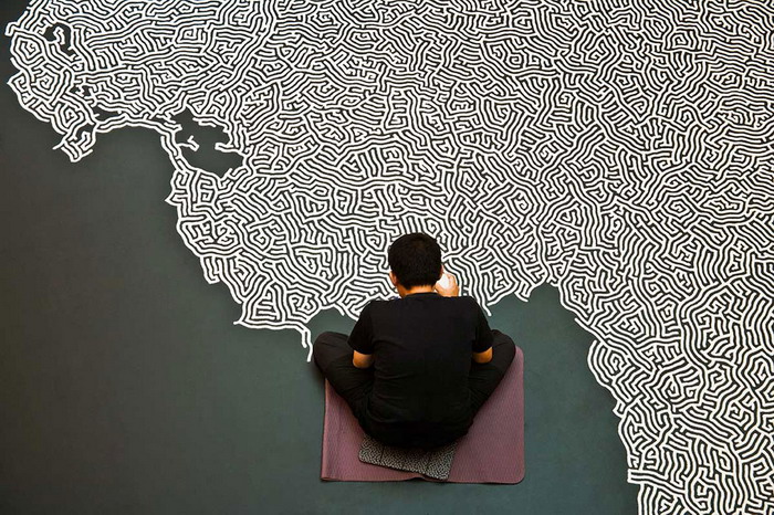 日本艺术家 Motoi Yamamoto 的盐绘、盐雕艺术作品