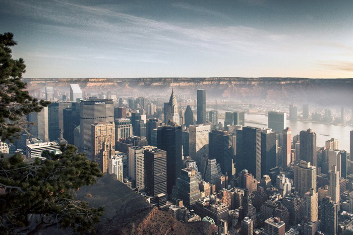 摄影师 Gus Petro 让曼哈顿身陷大峡谷之中