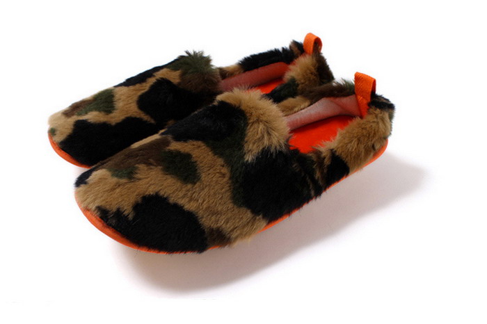 A Bathing Ape 2013秋冬 1ST CAMO FUR ROOM SHOES 迷彩室内毛拖鞋