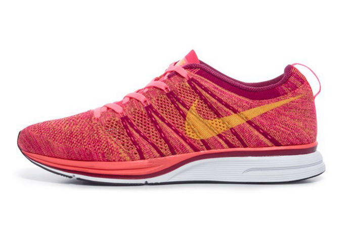 Nike Flyknit Trainer+ Pink Flash/Laser Orange-Raspberry Red 配色鞋款