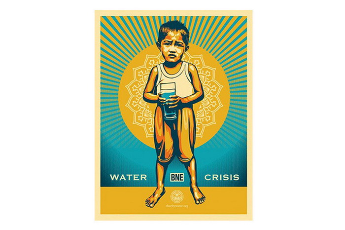 BNE 与 Shepard Fairey 携手为慈善组织 charity: water 推出艺术作品