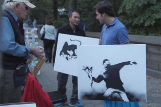 Banksy 于中央公园外贩售艺术作品