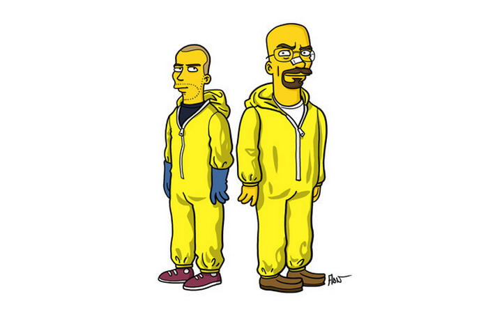 Adrien Noterdaem 以 Simpsons 的动漫形象重现 Breaking Bad 与 Game of Thrones 的主要角色
