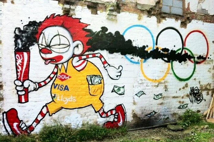 Banksy 2014 奥运主题涂鸦作品