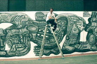 Zio Ziegler × Vans × BEAMS 原宿店外墙涂鸦设计过程曝光