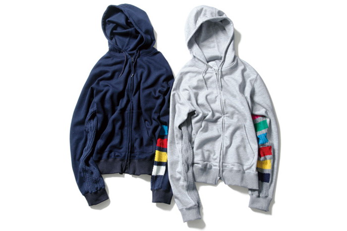 uniform experiment 2014 秋冬撞色细节连帽卫衣