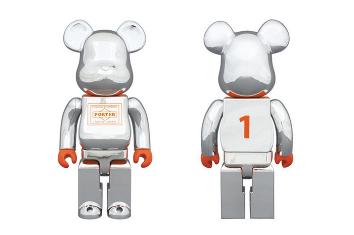 Porter × Medicom Toy Silver-Plated 400% Bearbrick 联名玩偶