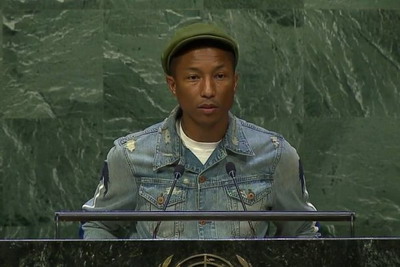 Pharrell Williams 于联合国总部庆祝国际幸福日