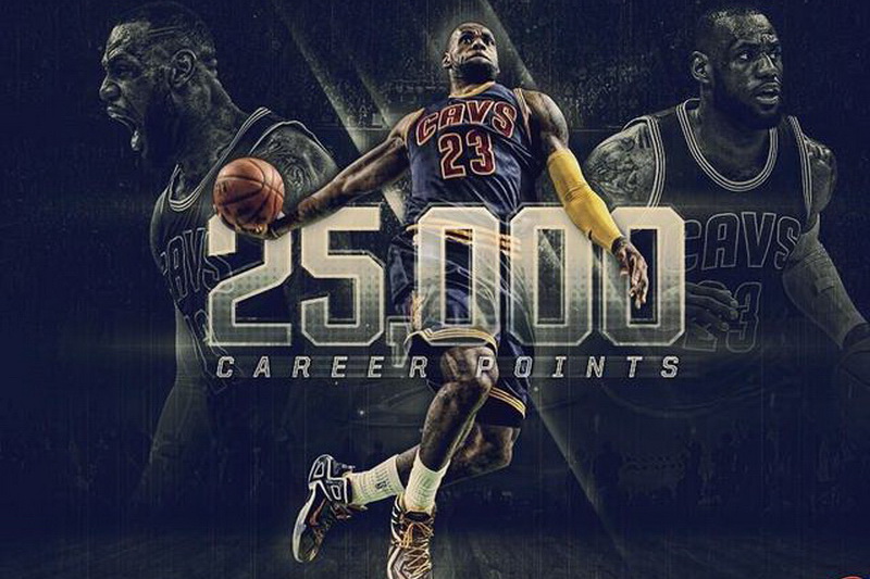 勒布朗·詹姆斯超越科比·布莱恩特成 NBA 最年轻 25000 分先生